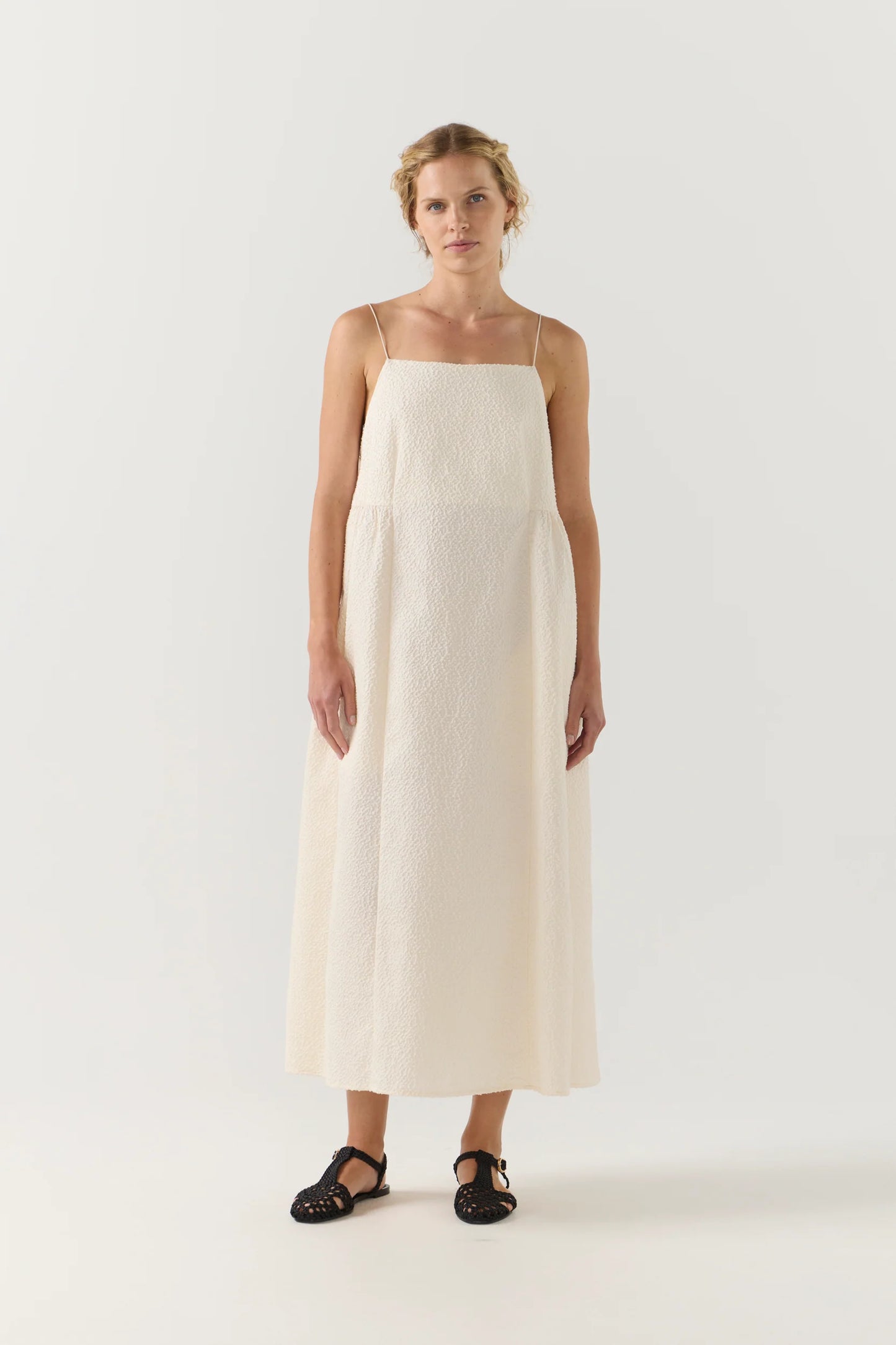 Misty Dress in Ivory Jacquard