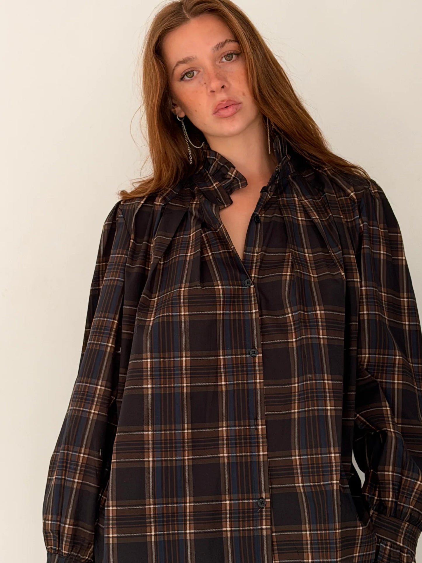 The Check Gathered Shirt
