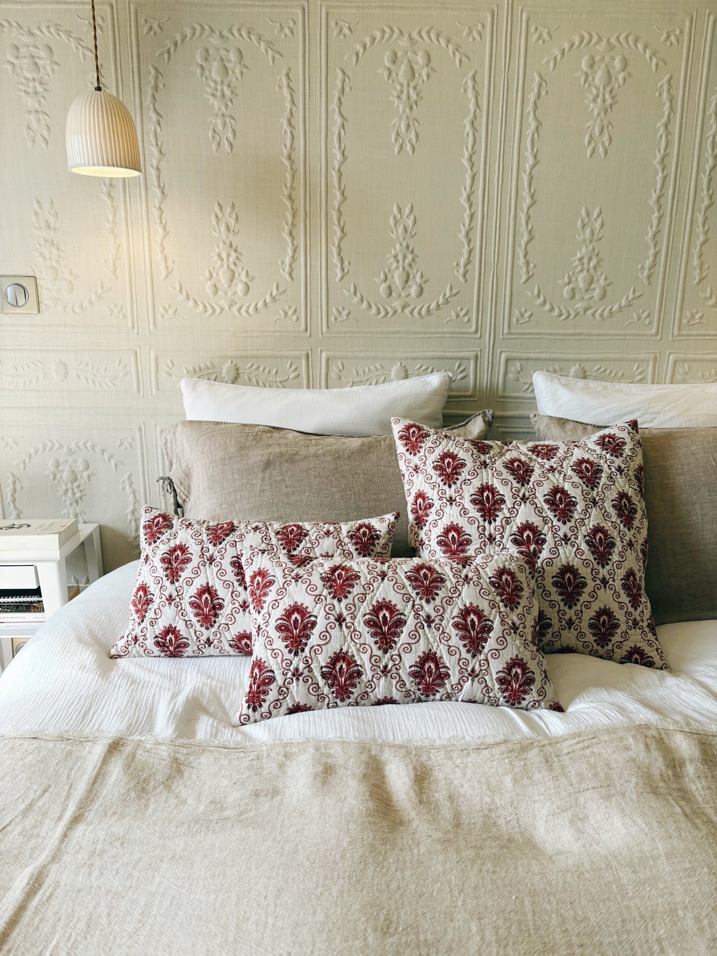 Gorgeous Cushion Covers made from Antique 19th c French Quilts