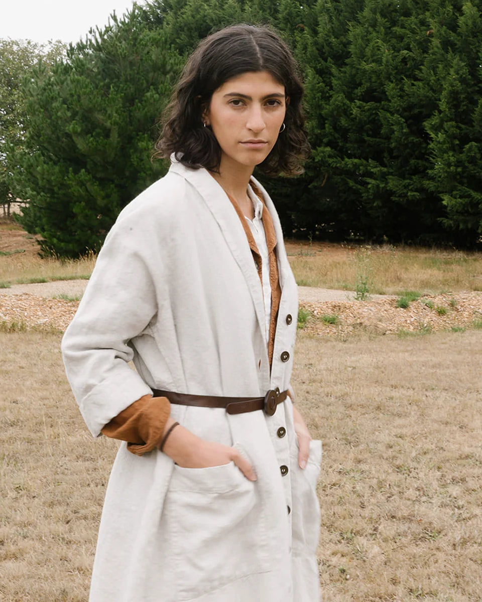 Linden Coat in Mid Weight Linen | Natural