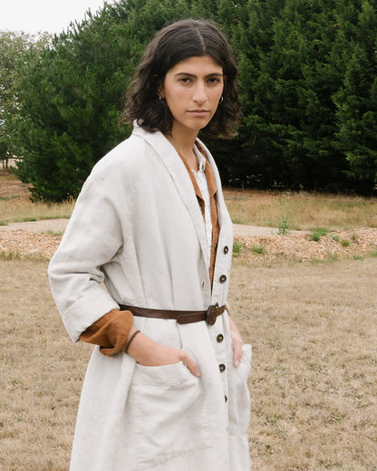 Linden Coat in Mid Weight Linen | Natural