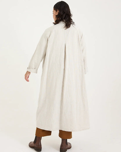 Linden Coat in Mid Weight Linen | Natural