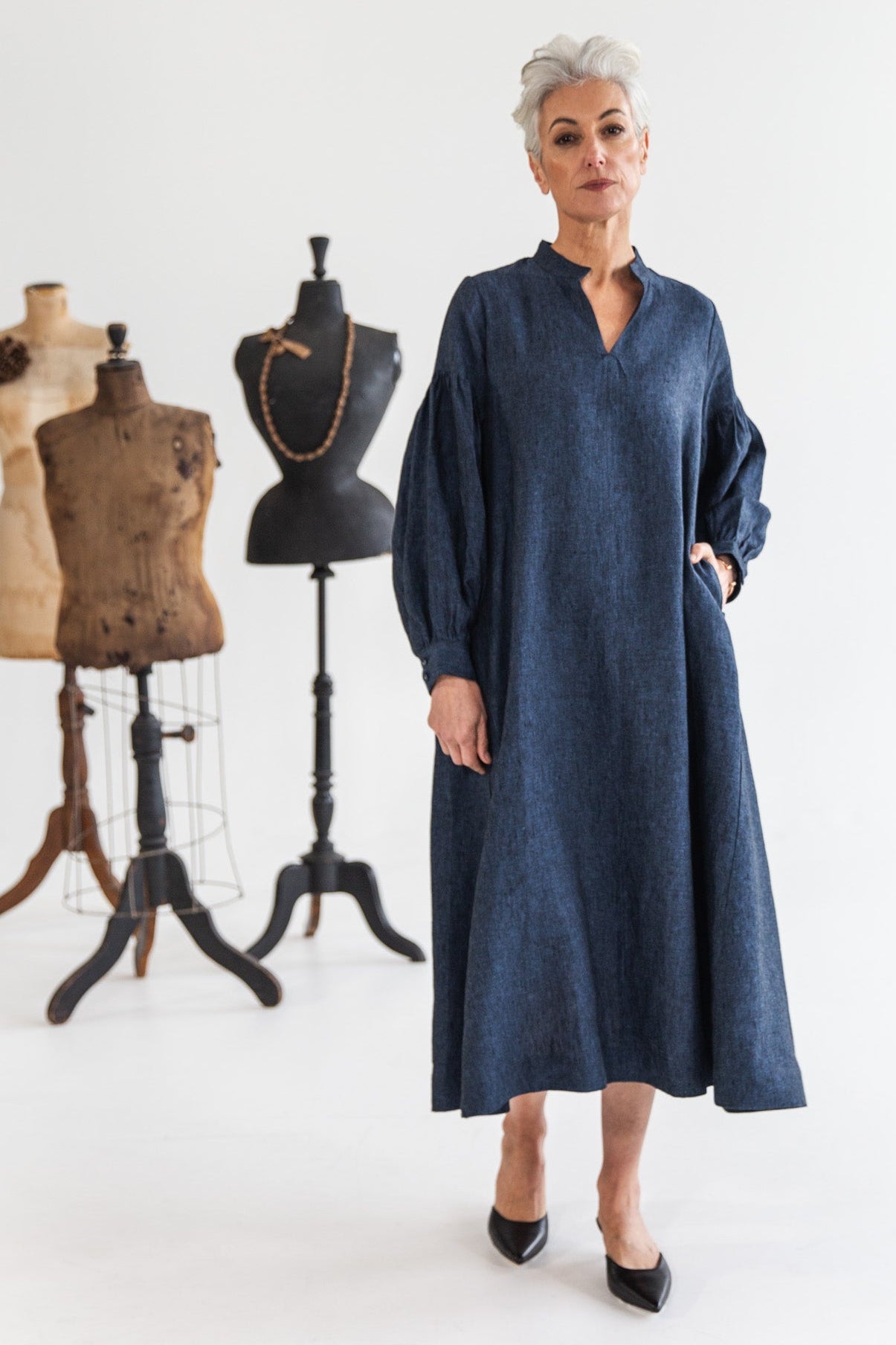 Maddison Dress Navy - Side