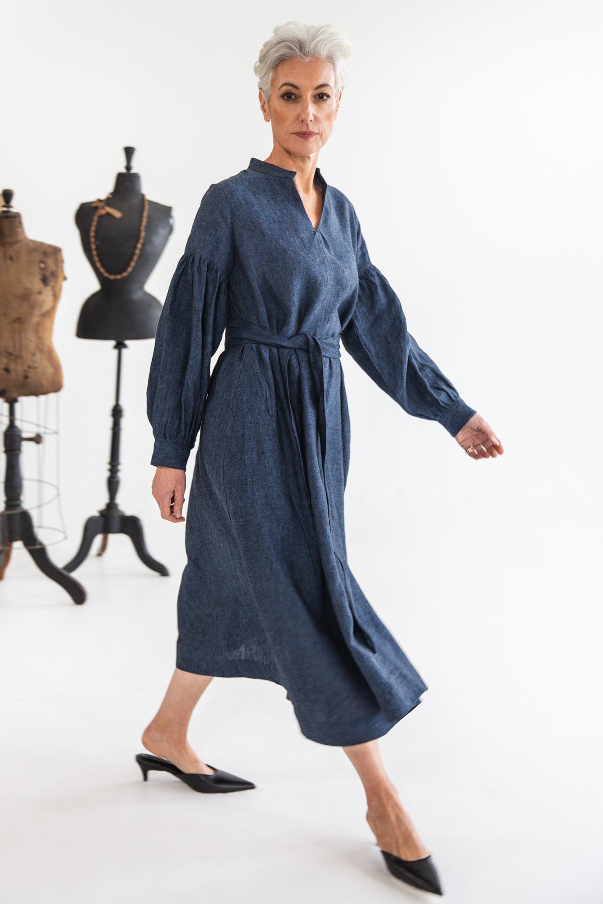 Maddison Dress Navy - Front