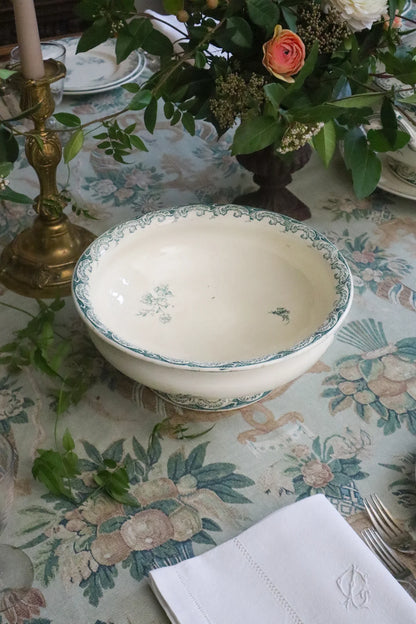 Antique French Ceramic Salad Bowl