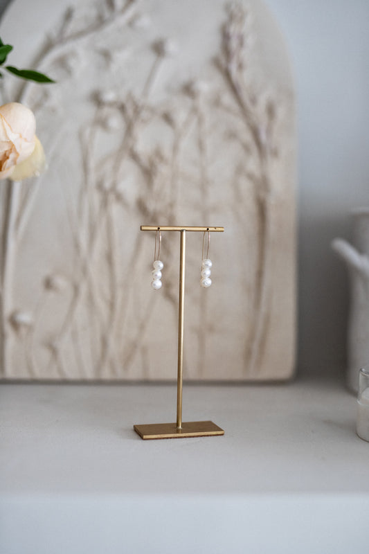 Bespoke Trio Pearl Drop Earrings