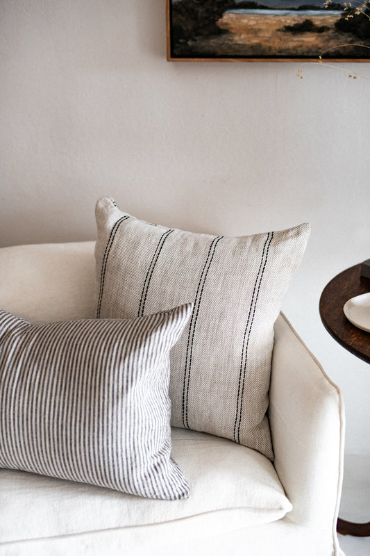 'Ana' Stripe Linen Cushion Cover