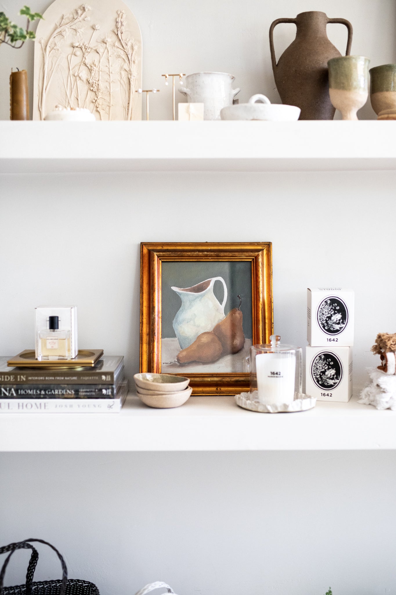 'Pears in Jug' in Antique Italian Frame