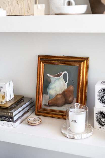 'Pears in Jug' in Antique Italian Frame
