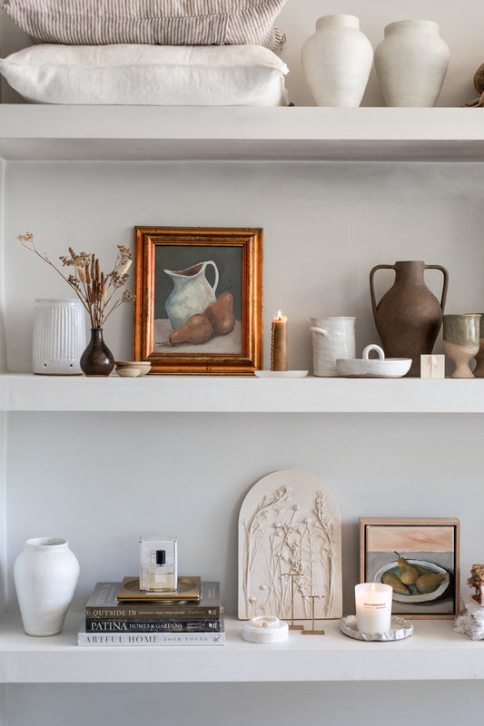 'Pears in Jug' in Antique Italian Frame