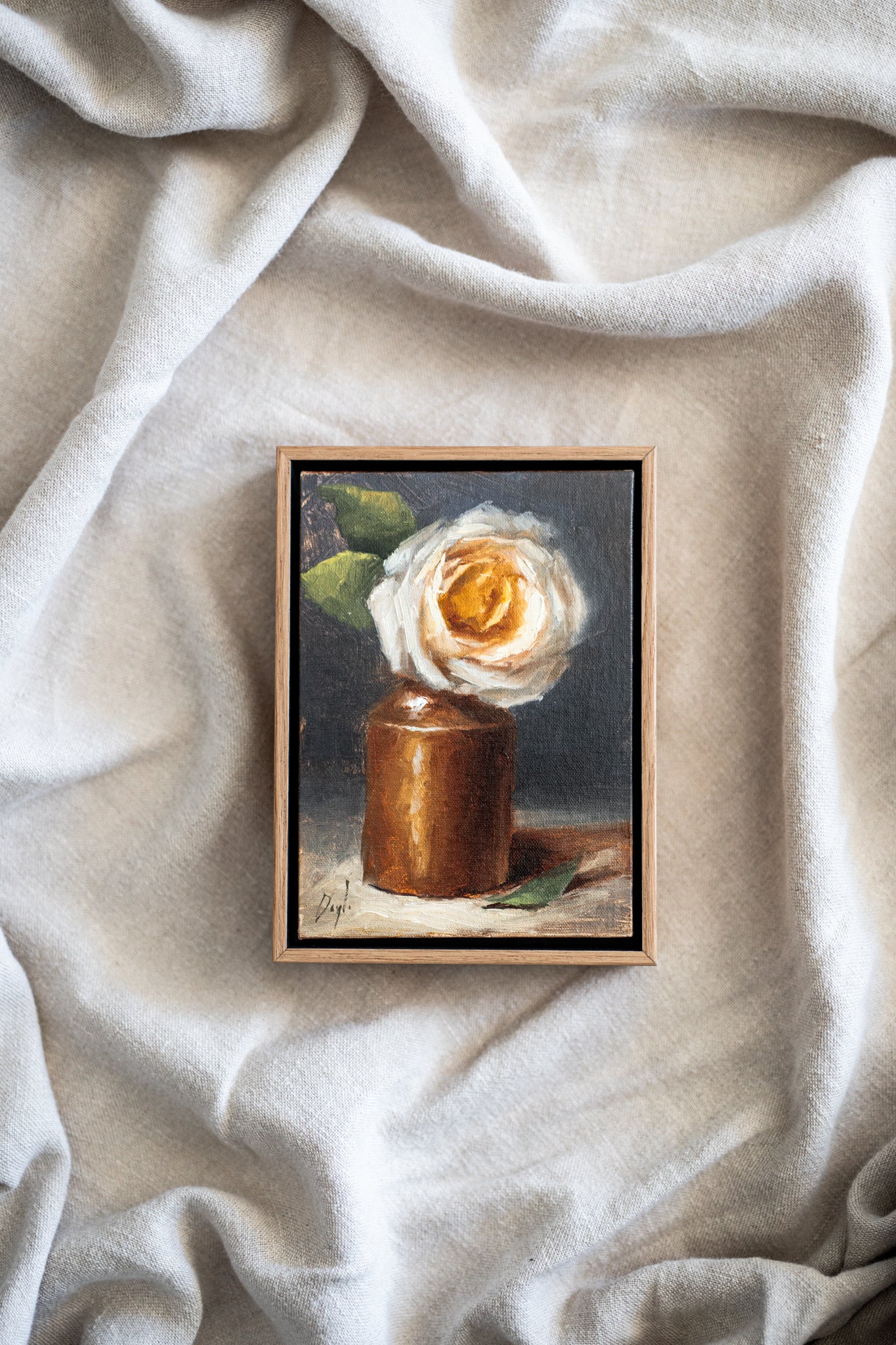 'Yellow Rose in Ginger beer Bottle' Artwork