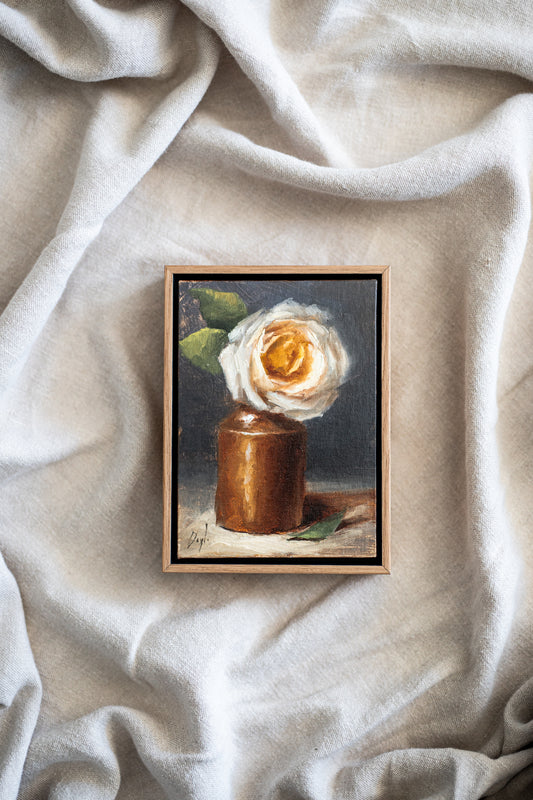 'Yellow Rose in Ginger beer Bottle' Artwork