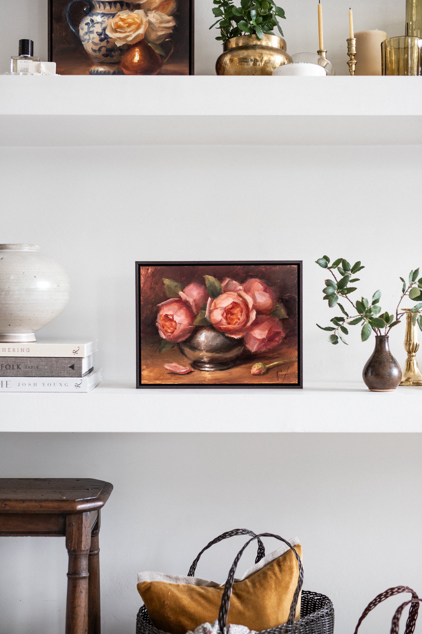 'David Austin Roses in Silver' Artwork