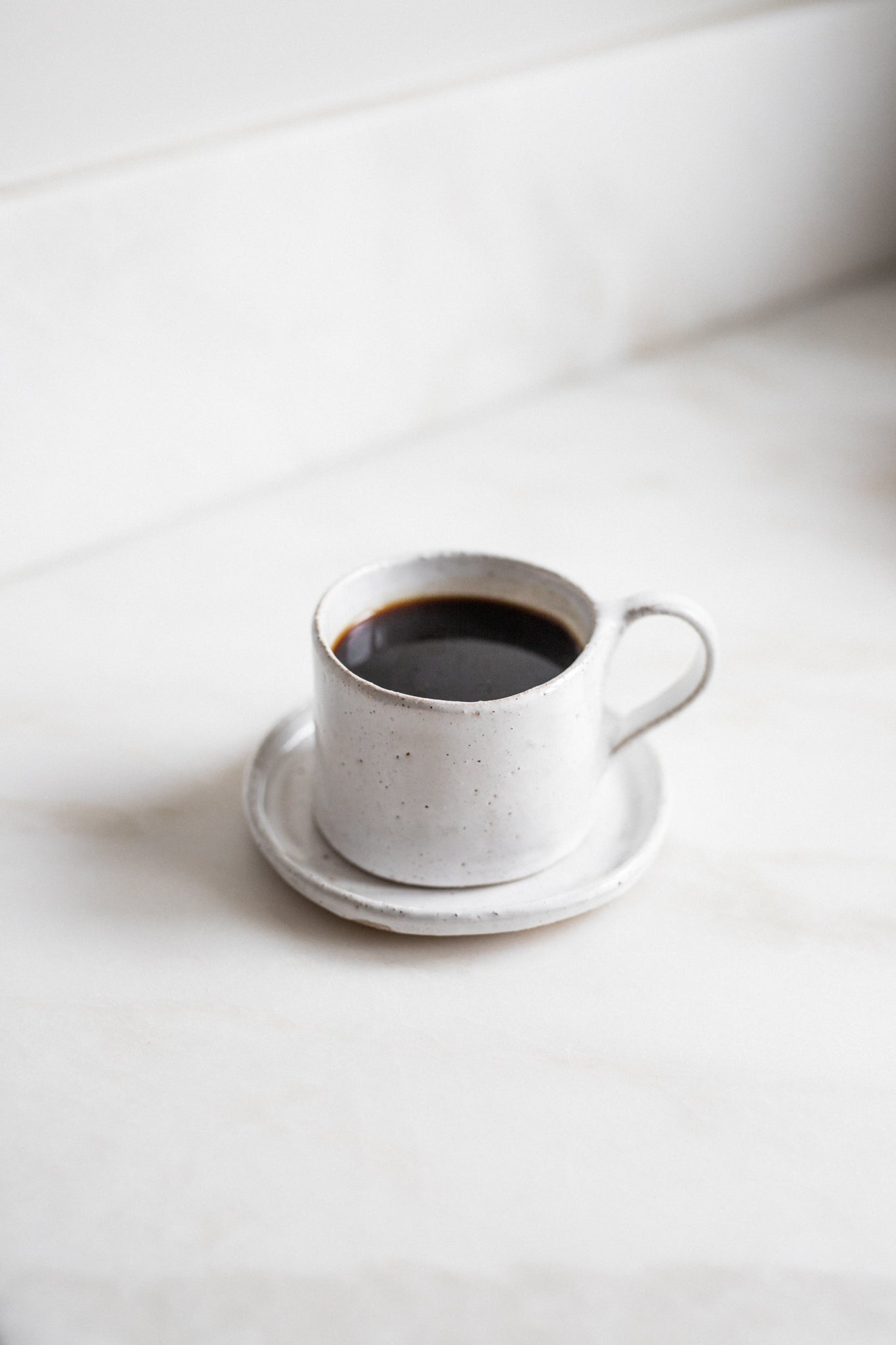 The Classic Mug with matching Saucer | French white