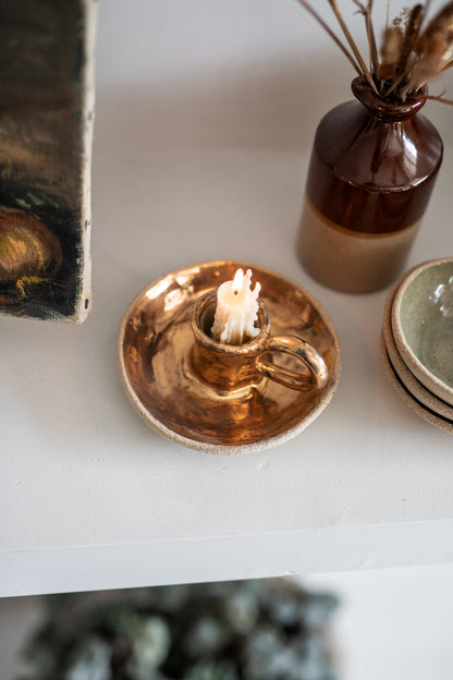 Cream & Gold Candle Holder | special edition