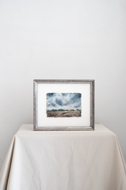 'Furrowed Earth, Listening' original Artwork | custom frame