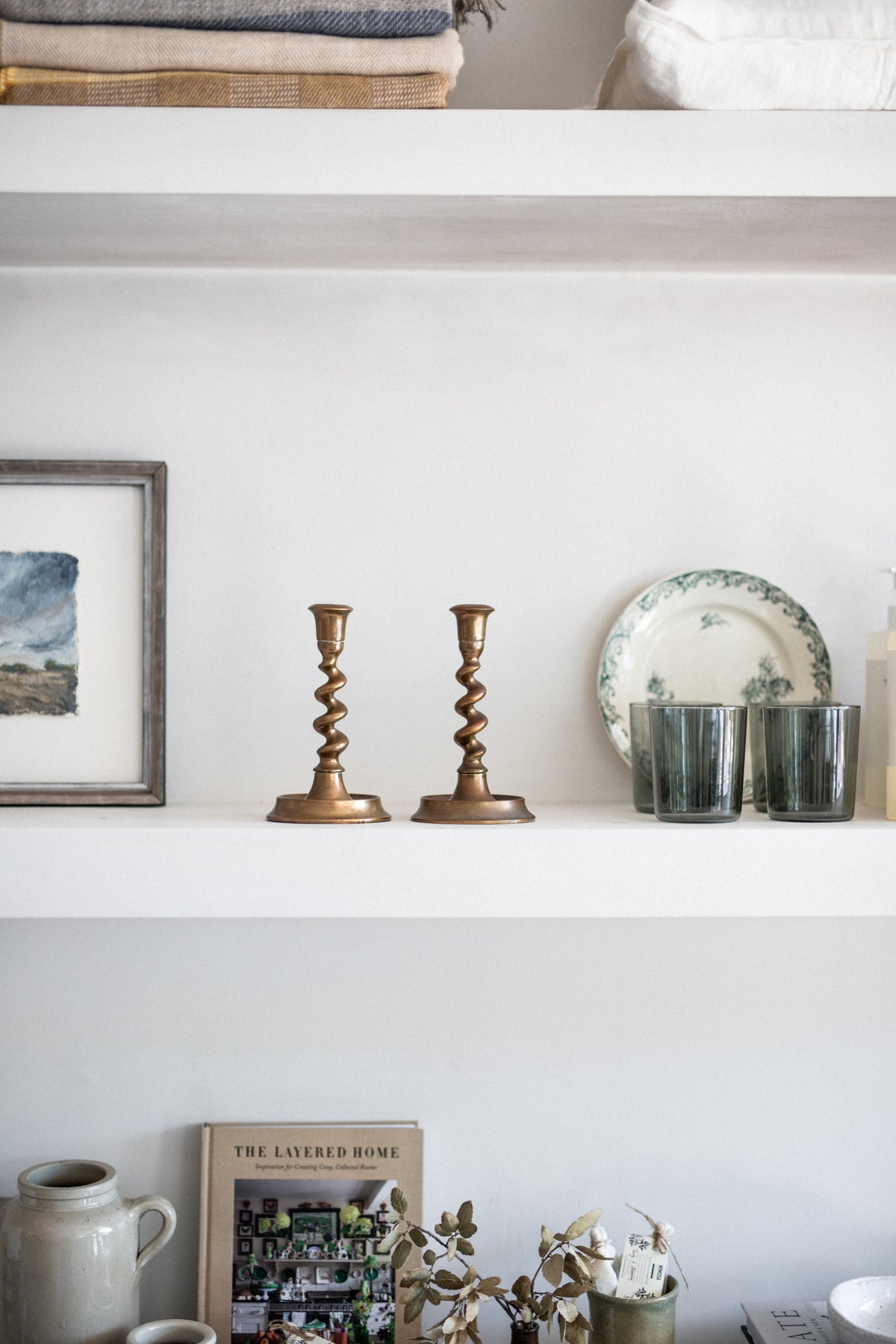Antique Twist Brass Candlestick | Pair