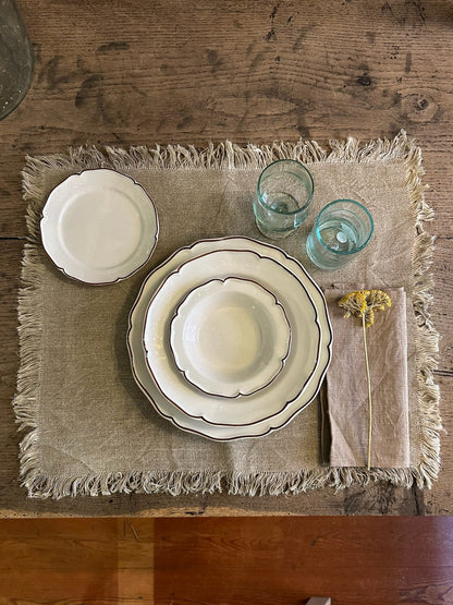 Italian Linen Heirloom Placemat w. Fringe