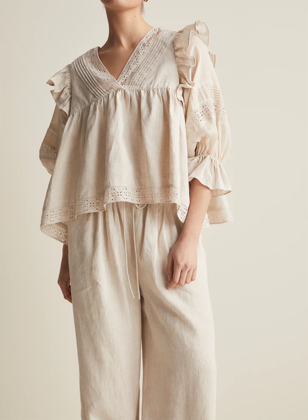 Linen Ramie 'Hari' Smock Top | Flax