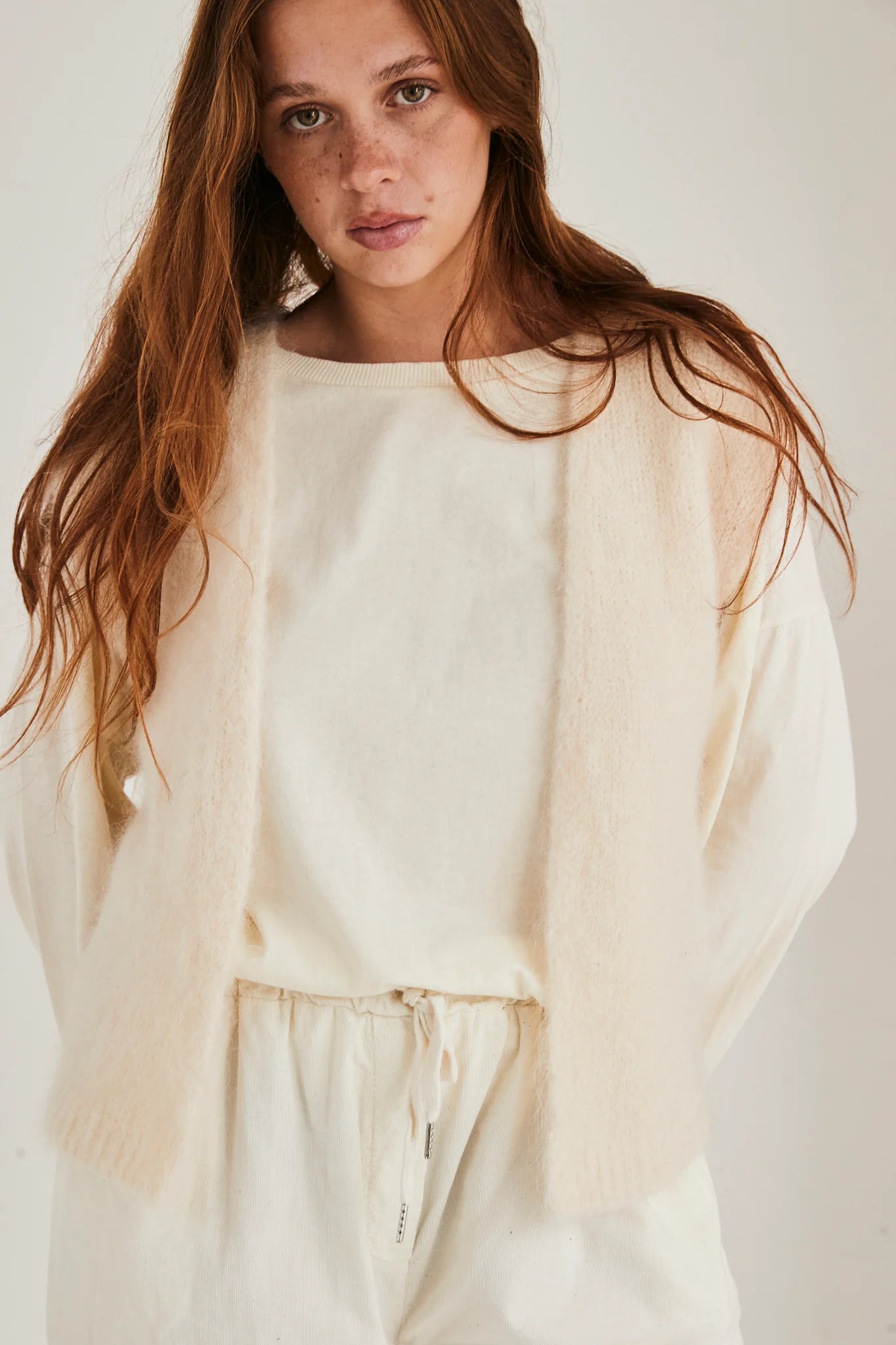 Mohair Vest in Cream