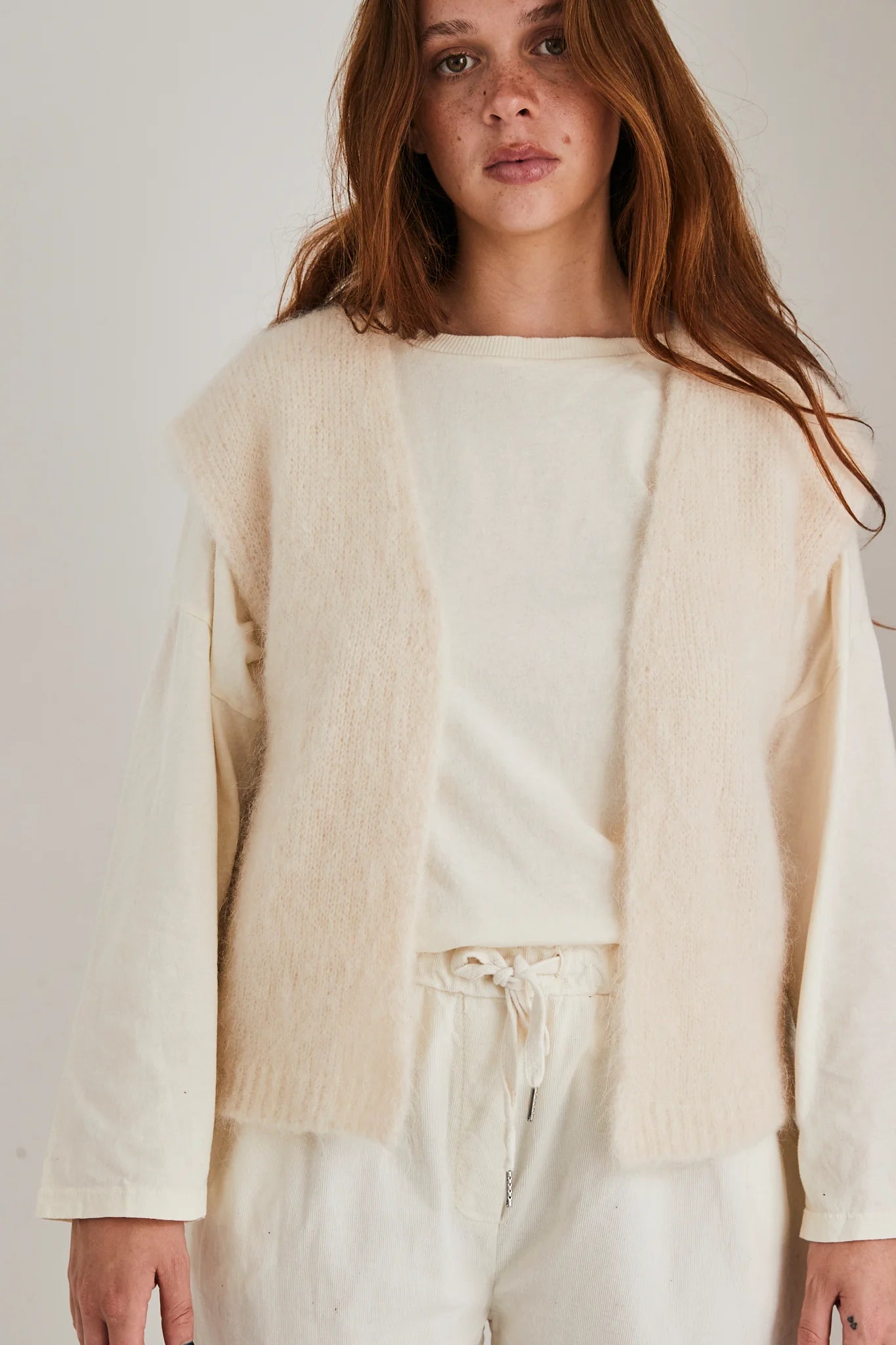 Mohair Vest in Cream