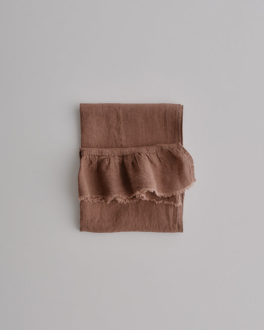 Linen Ruffle Guest Towel | 'Moro'