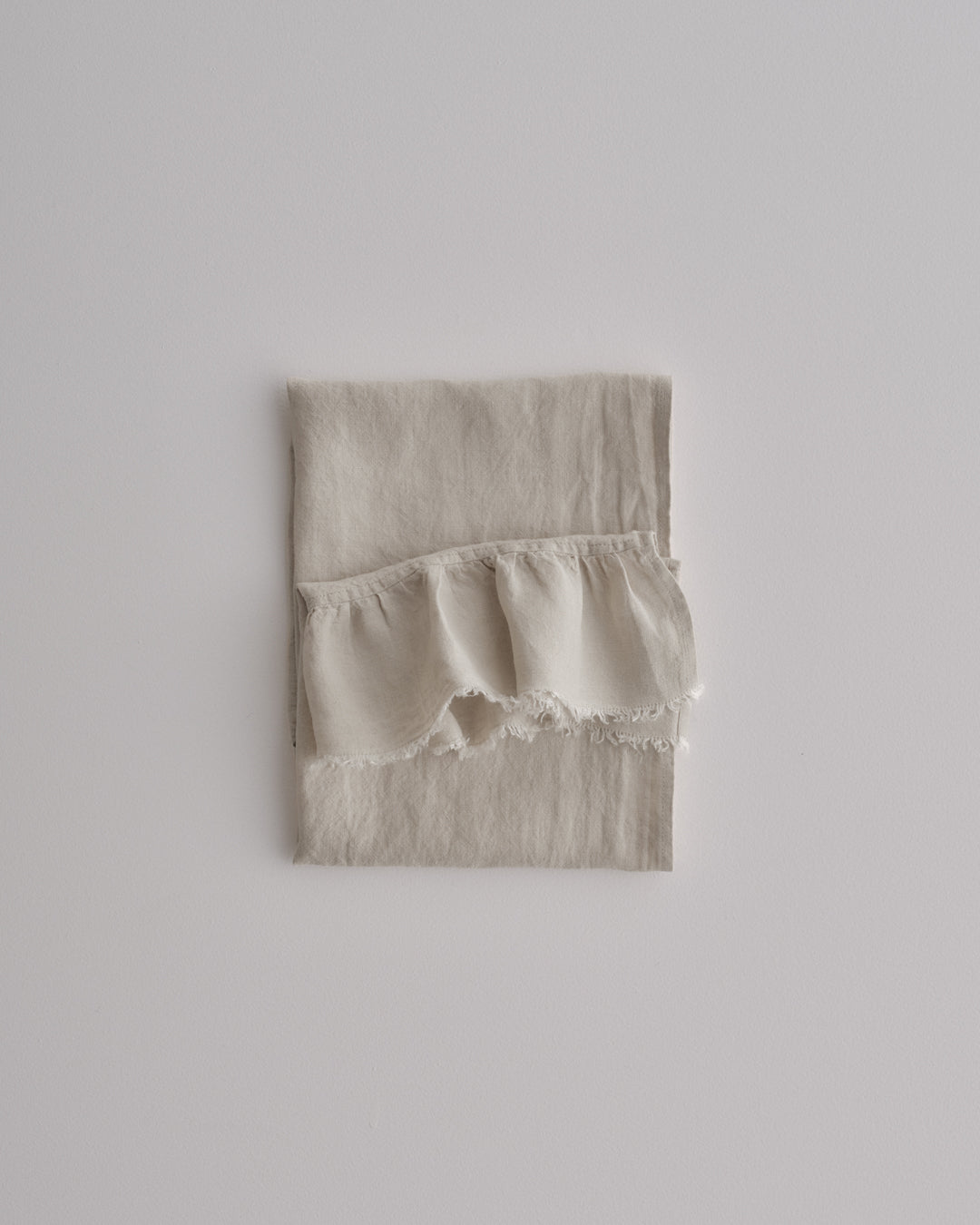 Linen Ruffle Guest Towel | 'Sable'