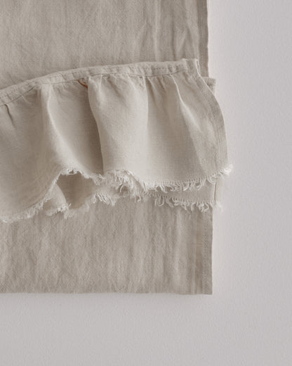 Linen Ruffle Guest Towel | 'Sable'