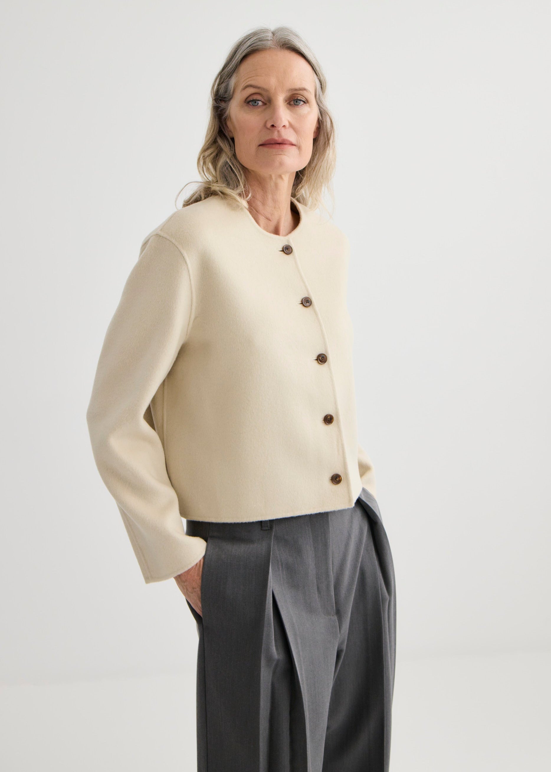 Cardi Jacket Ivory - Front