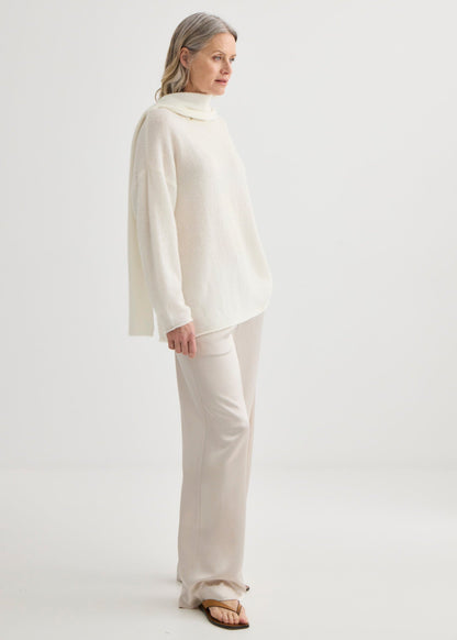 Satin Relaxed Pant Champagne - Front