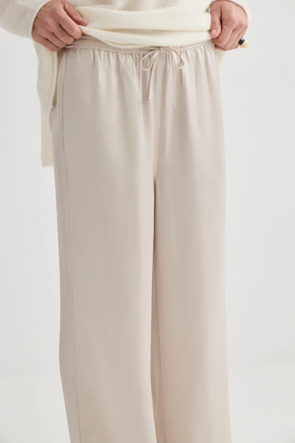 Luxury Satin Relaxed Pant in Champagne