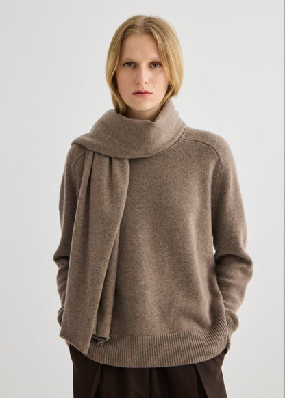 Mara Cashmere Funnel Neck - Full length