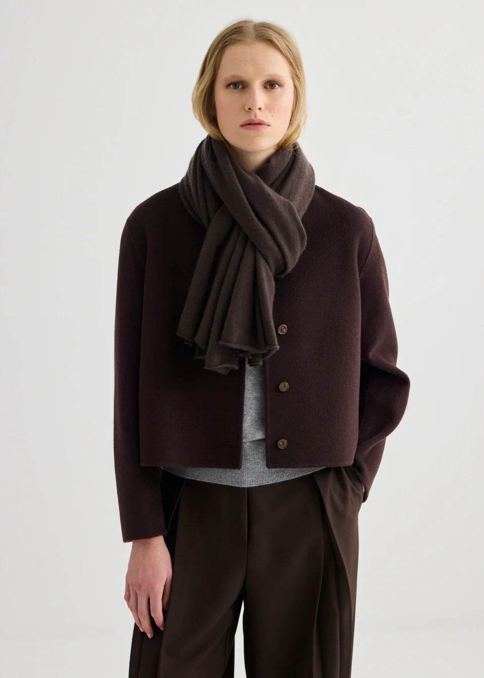 The Luxury Cashmere Scarf in Bitter Chocolate