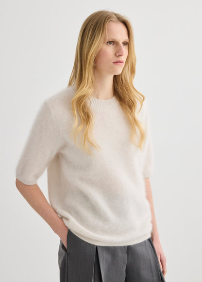 Cashmere T-Shirt Oyster - Detail