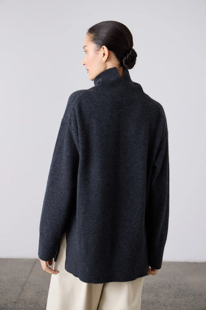 The Leisa Knit Sweater - Charcoal