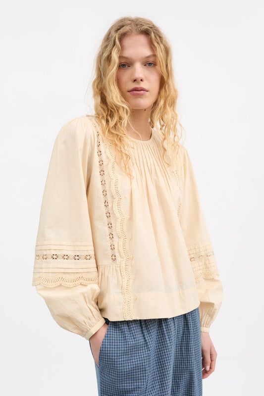 Heirloom Leaf Blouse in Antique Beige