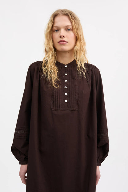 The Leaf Dress in Dark Brown