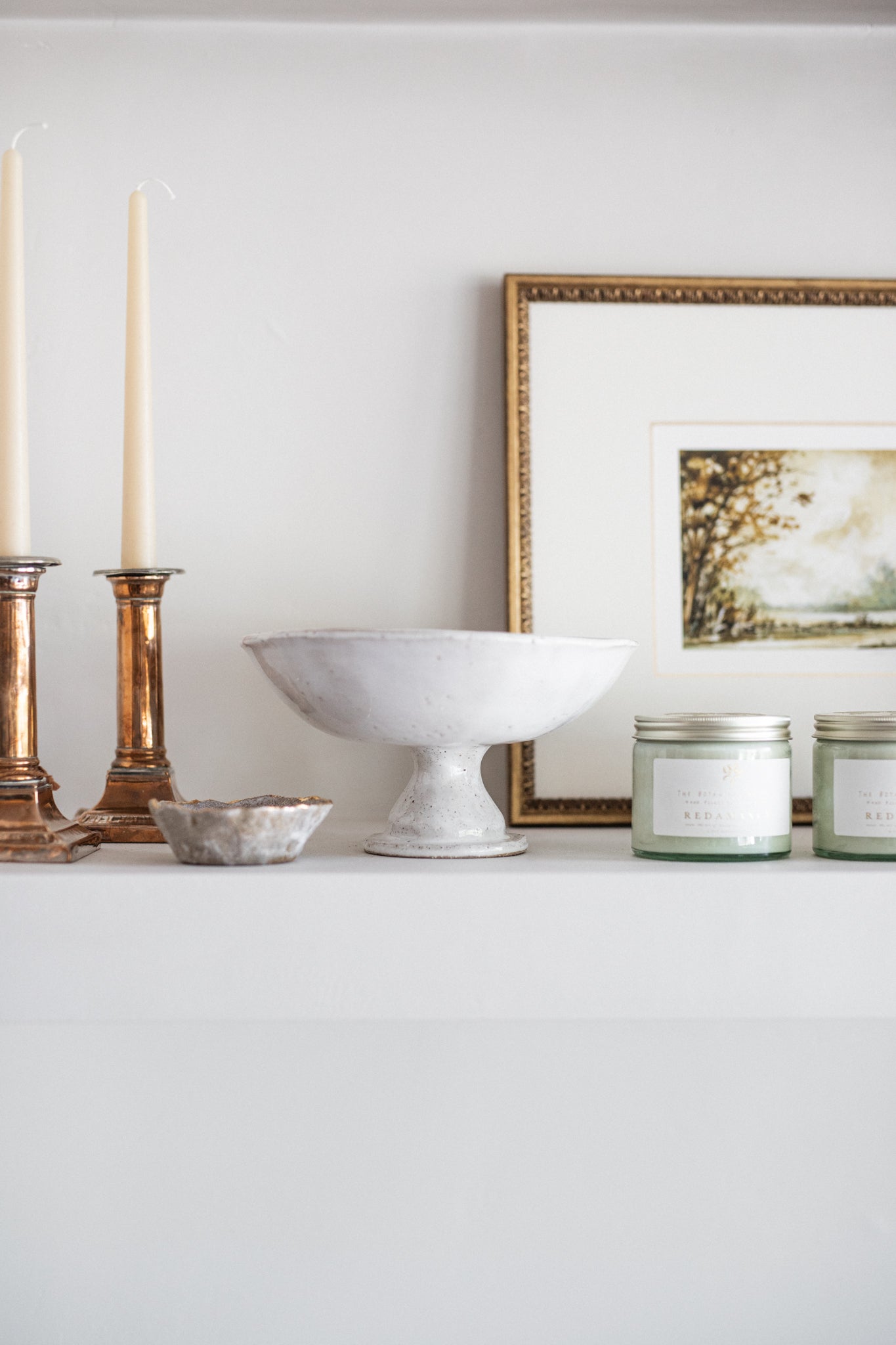 Antique Copper & Silver Candlestick | Set of 2