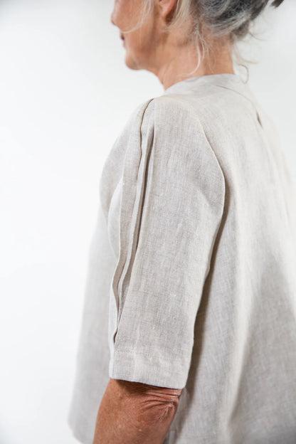 The Loretta Top in Natural Linen