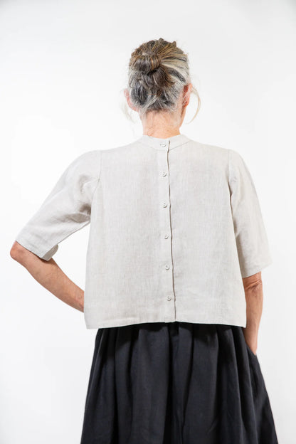 The Loretta Top in Natural Linen