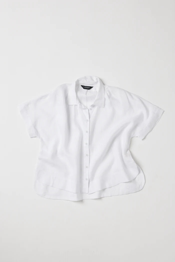 The Lumi Shirt in White Linen