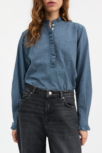 The Lune Shirt in Blue Check