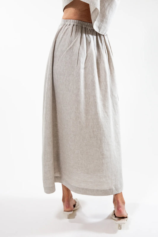 The Lyla Skirt in Natural Linen