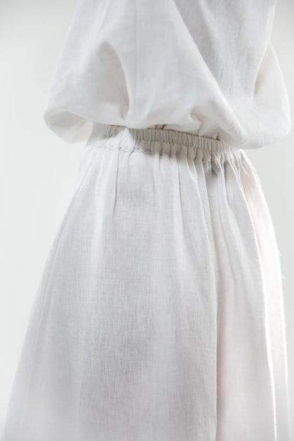 The Lyla Skirt in White Linen