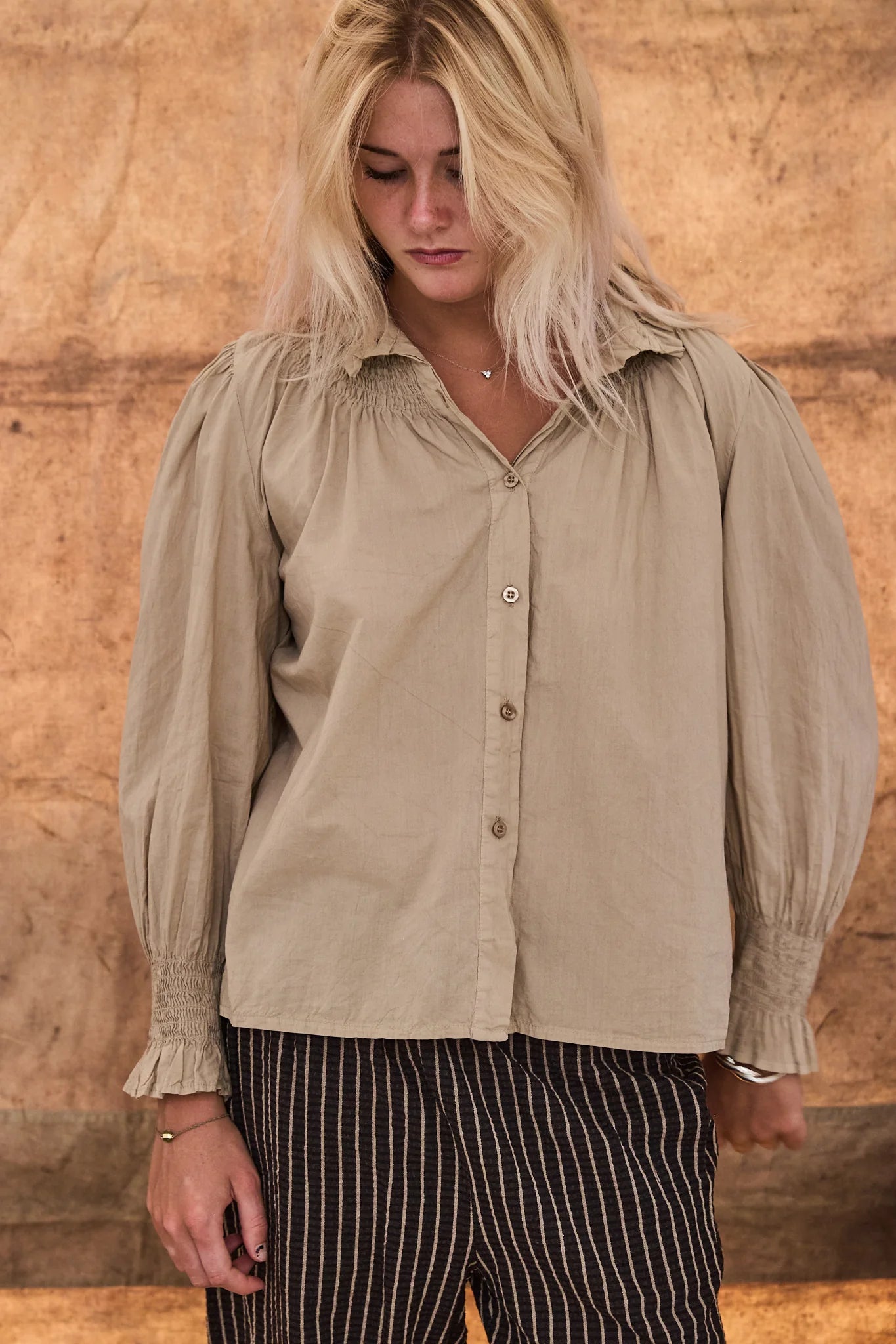 The Smock Blouse in Camel