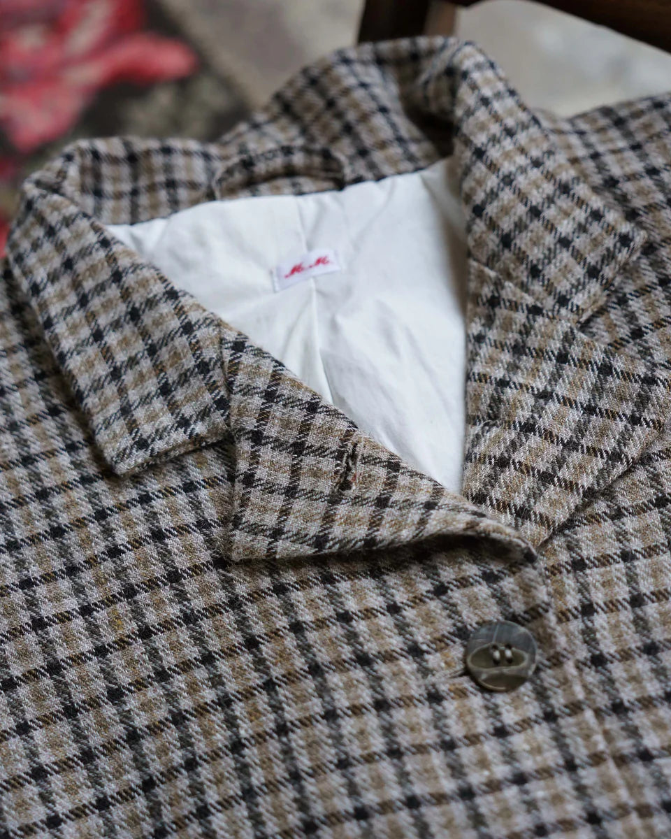 Heirloom 'Dominique' Blazer in Japanese Plaid Wool