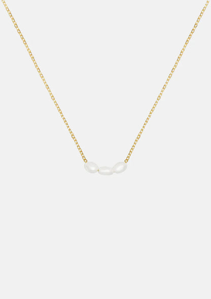 The Mini Pearl Necklace in Gold