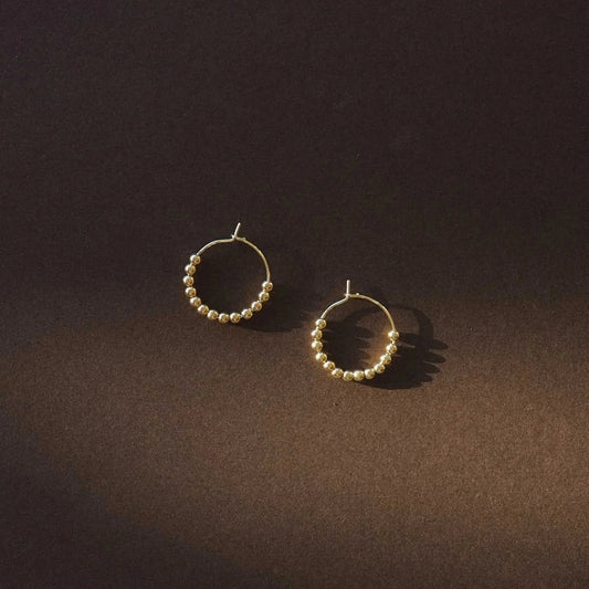 Gold Bead Hoops