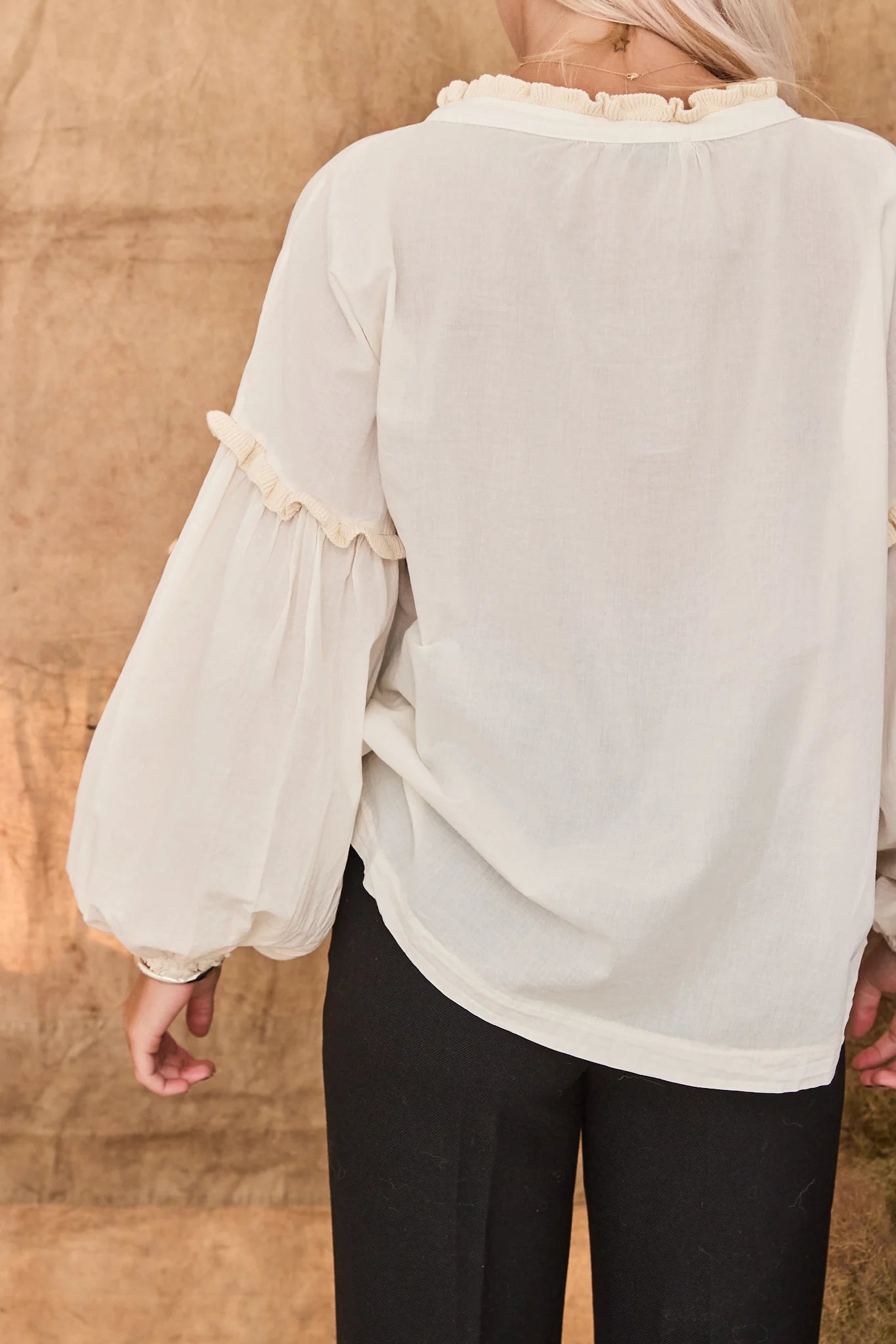 The Pierre Blouse in offwhite