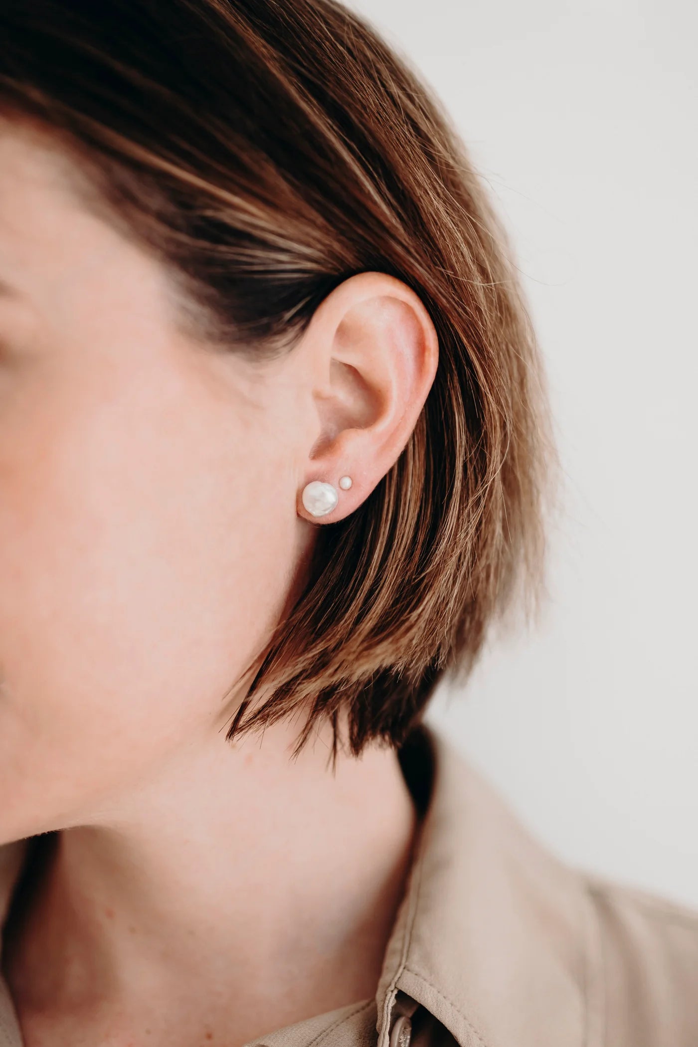'Rose' Pearl Stud Earrings | Peggy & Twig